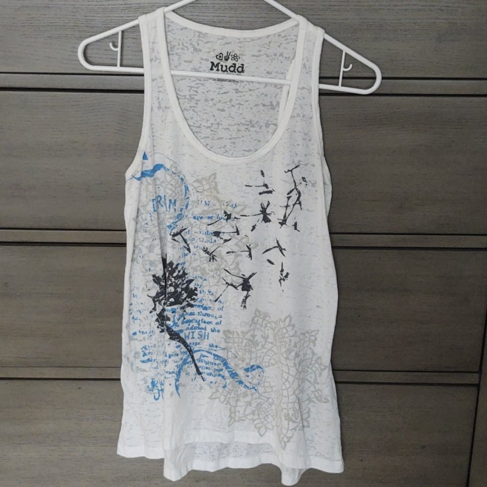 Graphic High-Low Tank Top